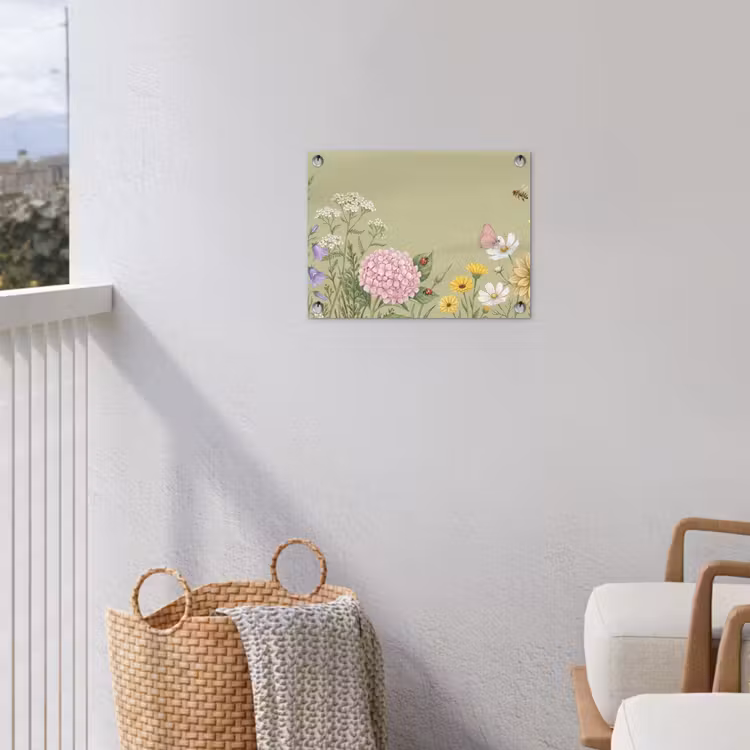 Botanisch - Bloemen - Kleurrijk tuinposter los doek klein -sfeer8