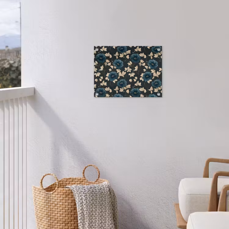 Botanisch - Bloemen - Blauw tuinposter los doek klein 239 -sfeer8