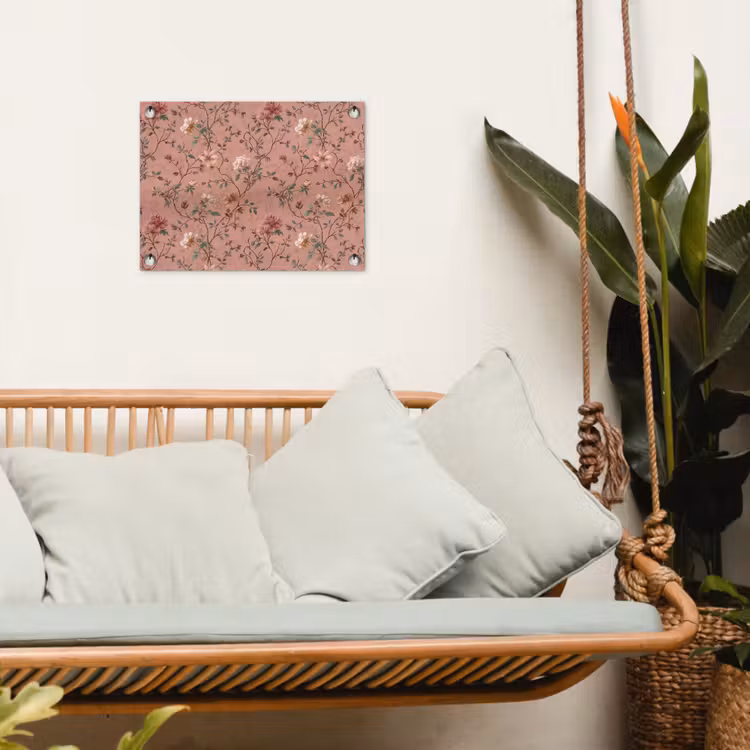 Botanisch - Bloemen - Roze tuinposter los doek klein 239 -sfeer7