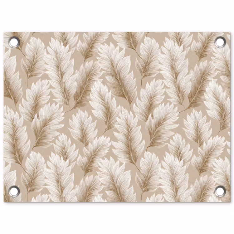 Botanisch - Patroon - Beige tuinposter los doek klein 239 -3d