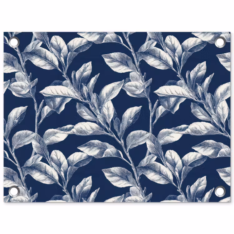 Botanisch - Patroon - Blauw tuinposter los doek klein 239 -3d