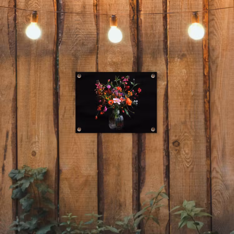 Boeket - Veldbloemen - Vaas tuinposter los doek klein -sfeer1