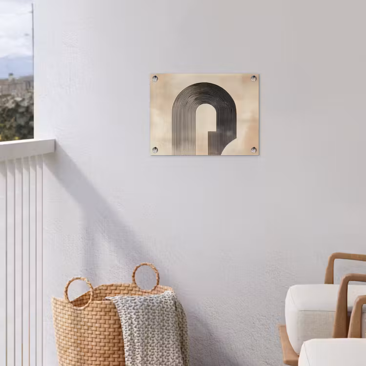Boog - Strepen - Minimalistisch - Zwart tuinposter los doek klein -sfeer8