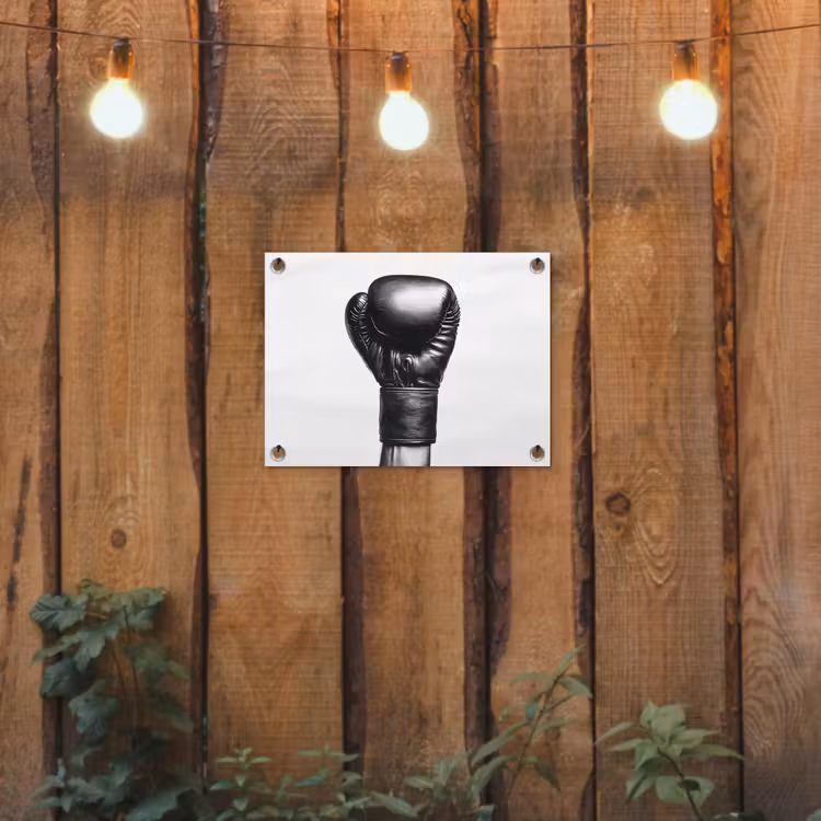 Bokshandschoen - Zwart - Hand tuinposter los doek klein -sfeer1