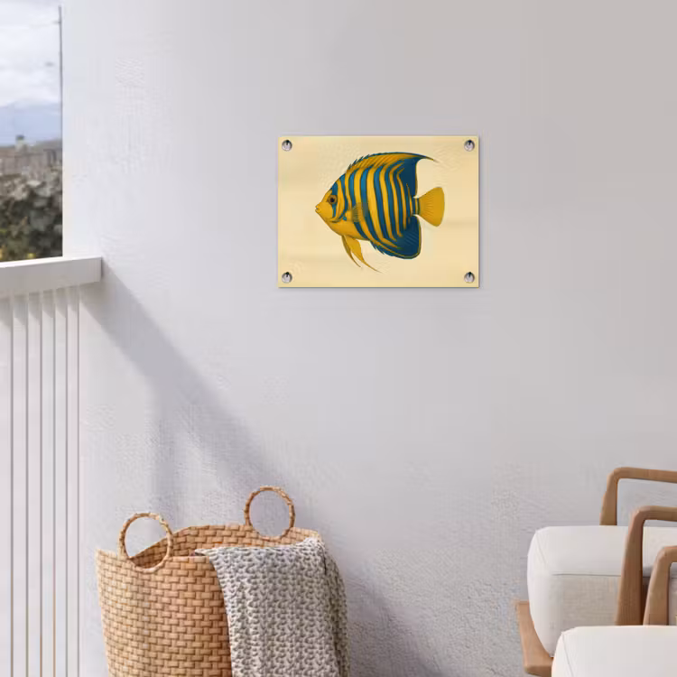 Felgeel - Vis - Strepen - Vinnen tuinposter los doek klein -sfeer8