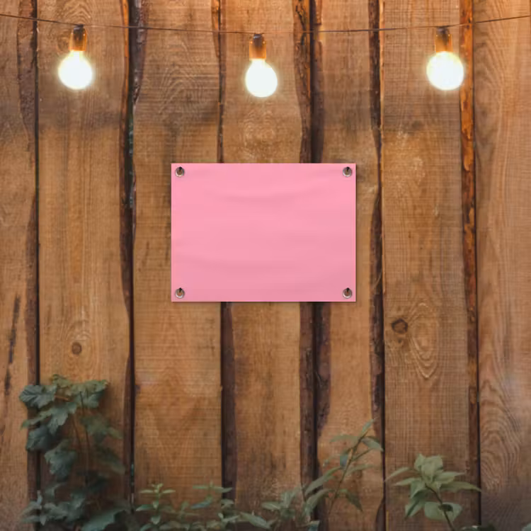 Bubblegum - Pink - Roze tuinposter los doek klein 239 -sfeer1