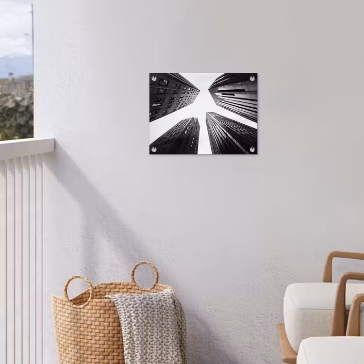 Gebouwen - Lucht - Zwart tuinposter los doek klein -sfeer8
