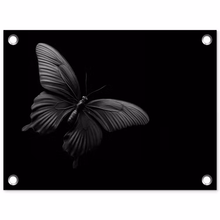 Vlinder - Zwart - Insect - Dieren tuinposter los doek klein -3d
