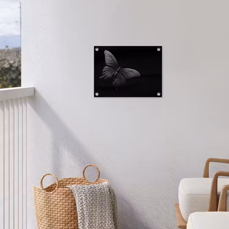 Vlinder - Zwart - Insect - Dieren tuinposter los doek klein -sfeer8