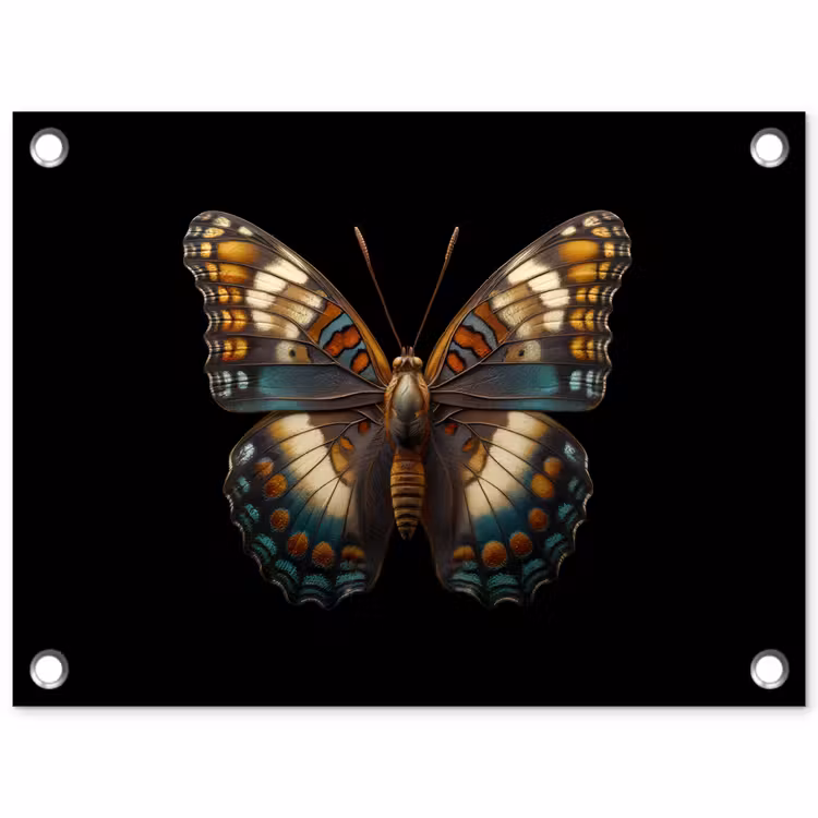 Vlinder - Kleurrijk - mozaïekachtig tuinposter los doek klein -3d