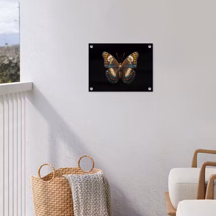 Vlinder - Kleurrijk - mozaïekachtig tuinposter los doek klein -sfeer8