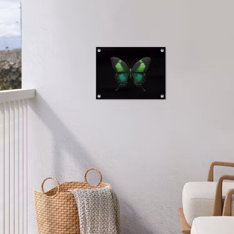 Vlinder - Groen - Opvallend tuinposter los doek klein -sfeer8