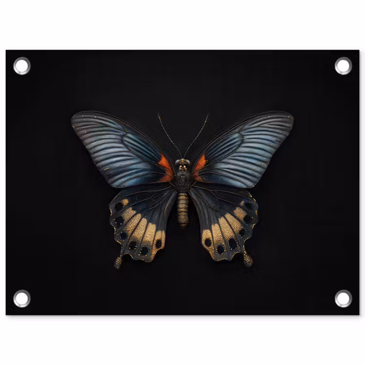Vlinder - Metaalachtig - Geometrisch patroon tuinposter los doek klein -3d