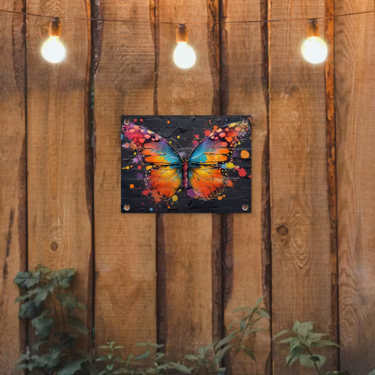 Vlinder van Kleuren tuinposter los doek klein -sfeer1