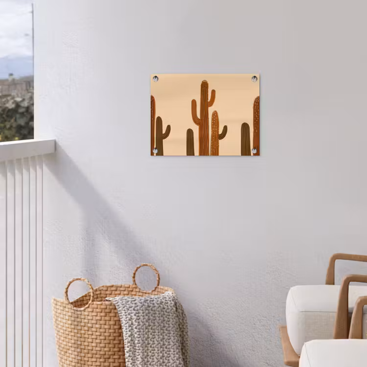 Cactus - Woestijn - Zand - Bruin tuinposter los doek klein -sfeer8