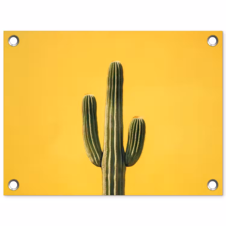 Cactus - Groen - Minimalistisch tuinposter los doek klein -3d