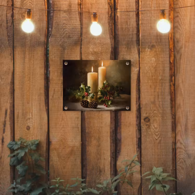 Kaarslicht - Kerst - Veelkleurig tuinposter los doek klein -sfeer1