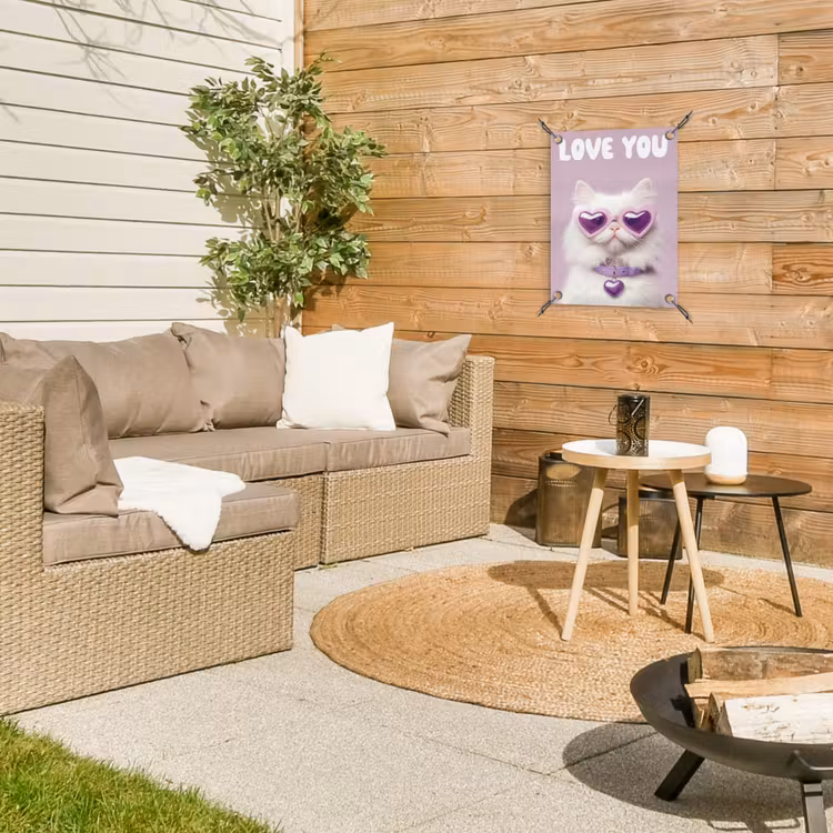 Kat - Love - Paars - Valentijn tuinposter los doek klein -sfeer4