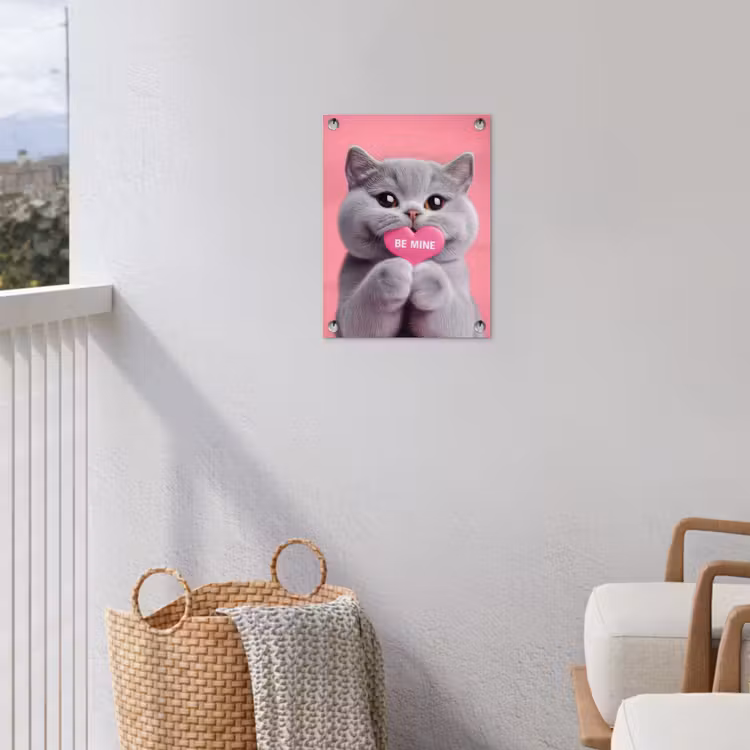 Kat - Valentijn - Roze - Liefde tuinposter los doek klein -sfeer8