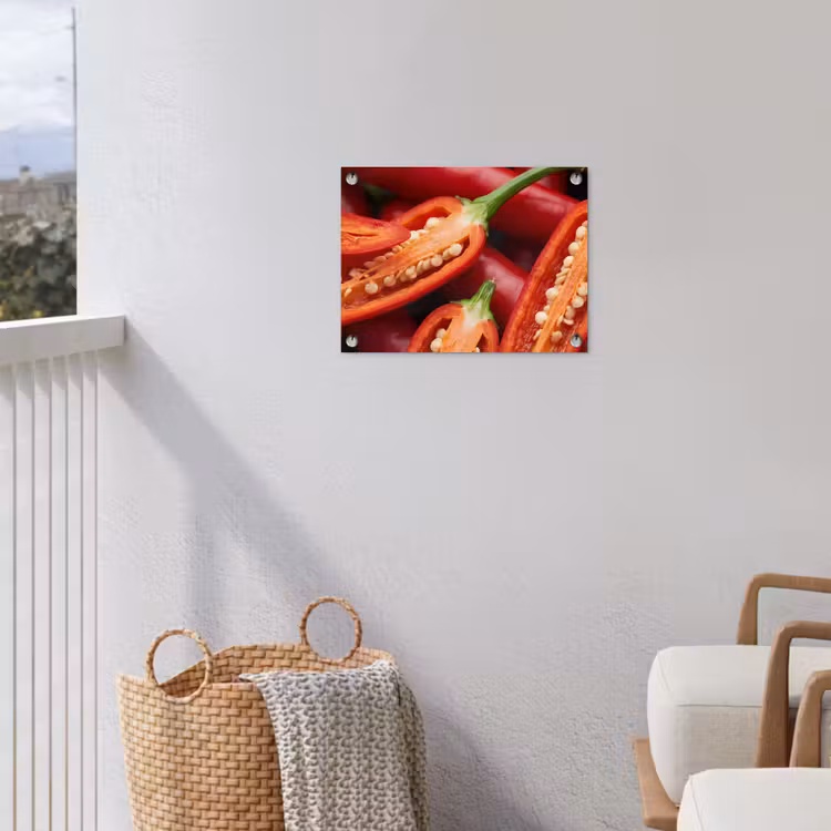 Garden Poster - Chili Pepper - Open - Red - Chilipeper - Open - Rood tuinposter los doek klein