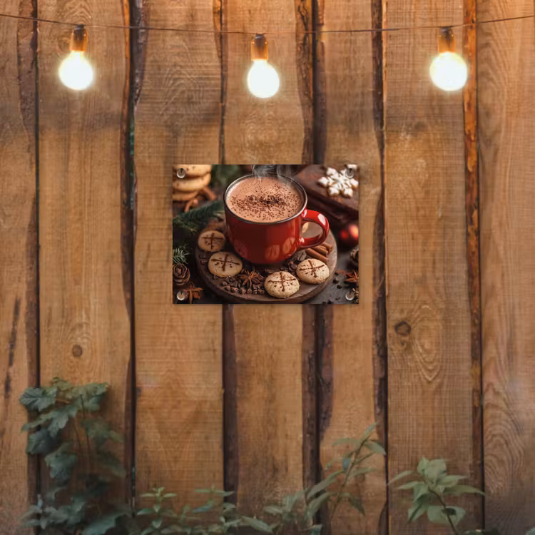 Chocolademelk - Mok - Winter - Kerst - Gezelligheid tuinposter los doek klein -sfeer1
