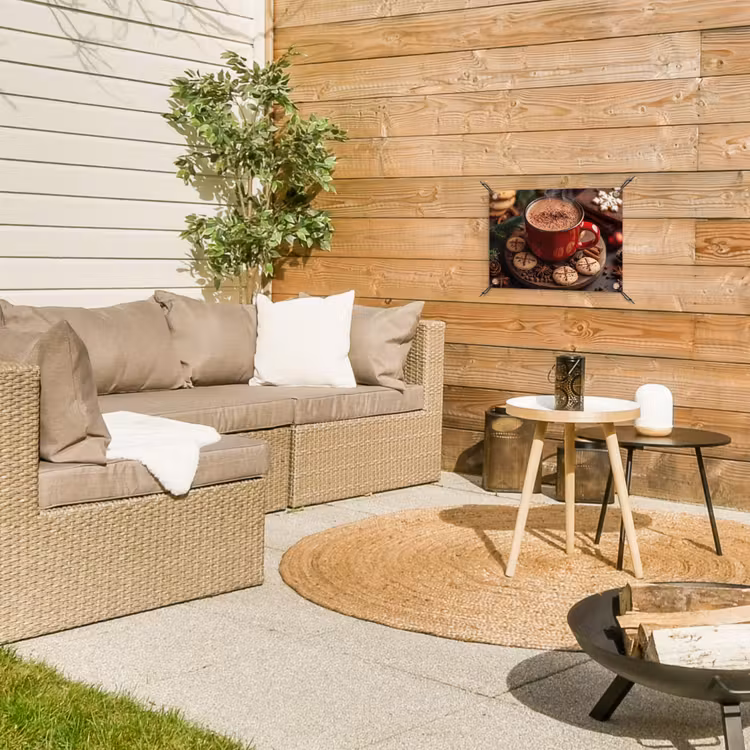 Chocolademelk - Mok - Winter - Kerst - Gezelligheid tuinposter los doek klein -sfeer4