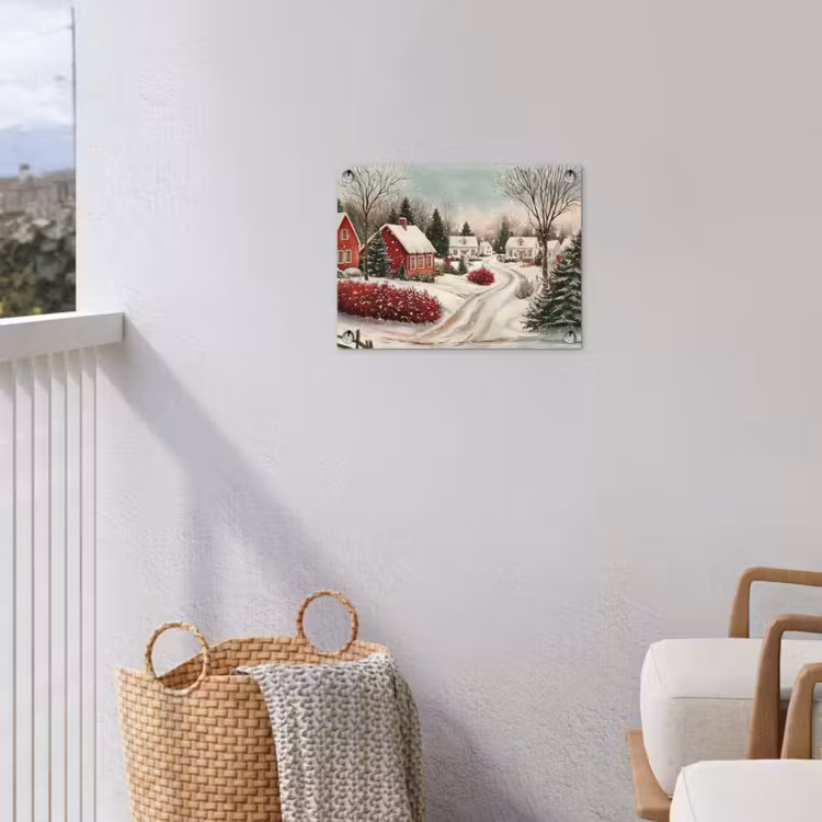 Kerstsfeer - Landelijk - Rood tuinposter los doek klein -sfeer8