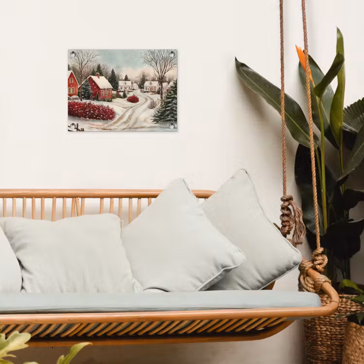 Kerstsfeer - Landelijk - Rood tuinposter los doek klein -sfeer7