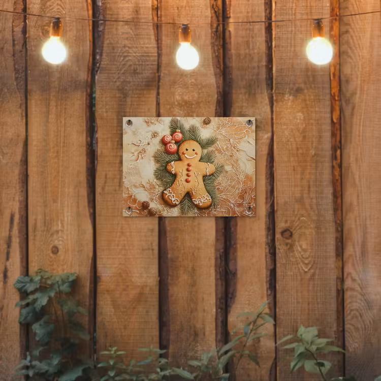 Kerstmis - Koekje - Poppetje - Speculaas tuinposter los doek klein -sfeer1