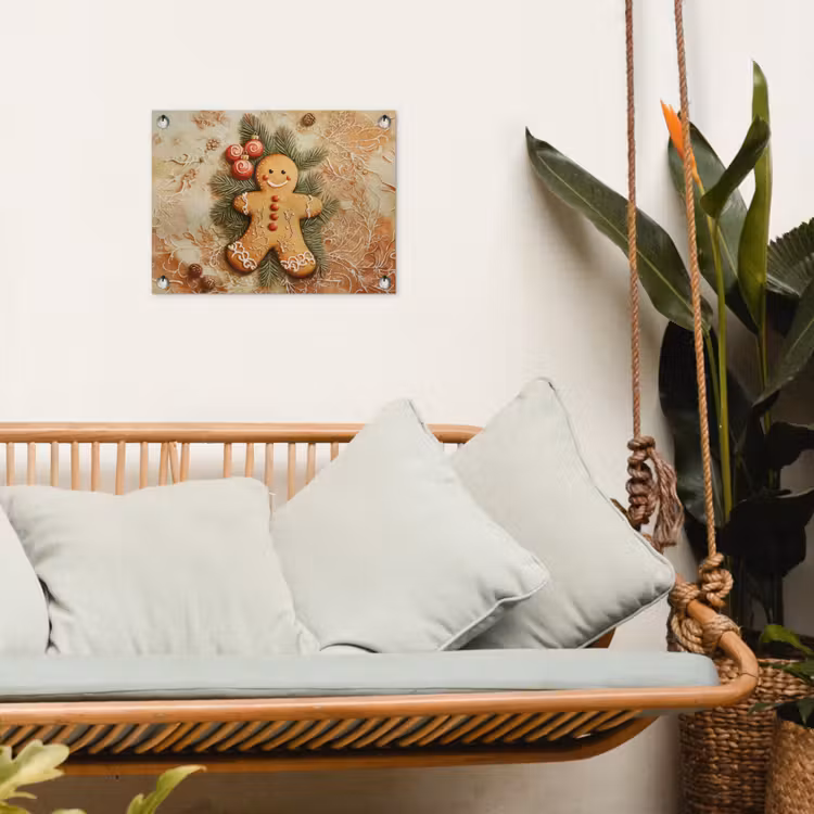 Kerstmis - Koekje - Poppetje - Speculaas tuinposter los doek klein -sfeer7
