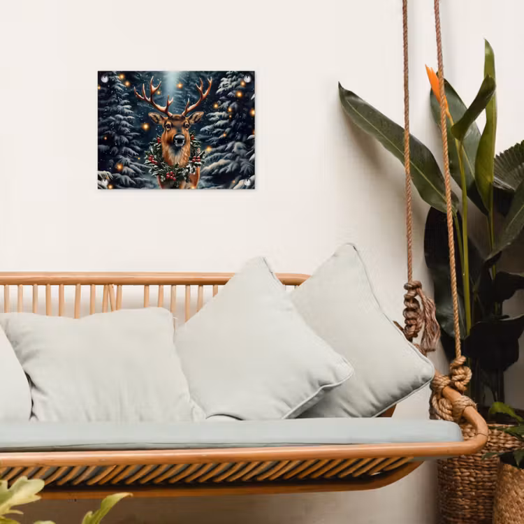 Kerst - Magie - Bos - Kleurrijk tuinposter los doek klein -sfeer7