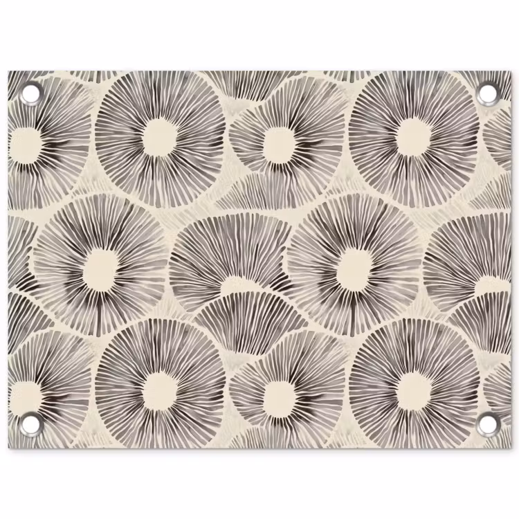 Cirkels - Patroon - Zwart tuinposter los doek klein 239 -3d