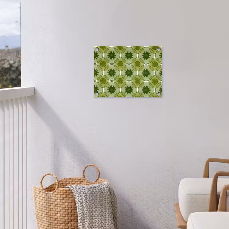 Cirkels - Patroon - Groen tuinposter los doek klein 239 -sfeer8