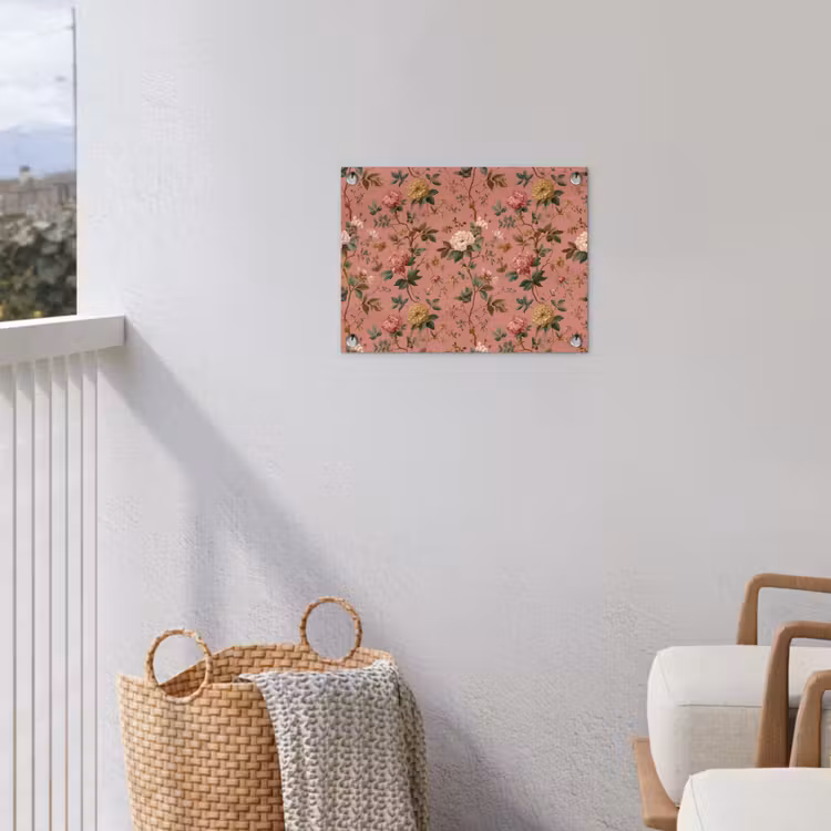Klassiek - Botanisch - Roze tuinposter los doek klein 239 -sfeer8