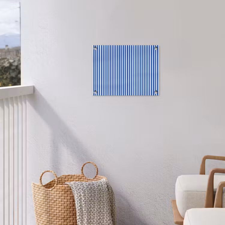 Klassiek - Strepen - Blauw tuinposter los doek klein 239 -sfeer8