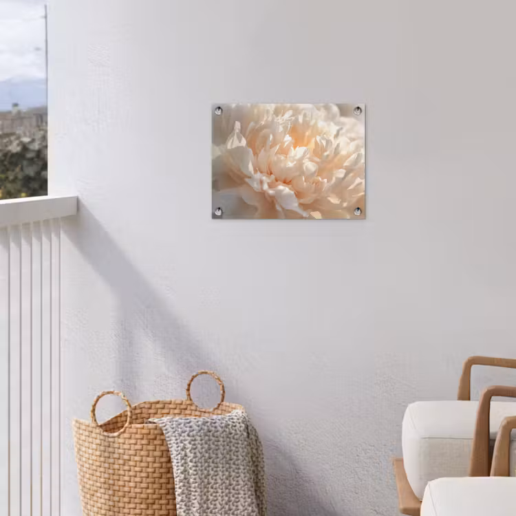 Close up - Pioenroos - Lichtroze tuinposter los doek klein -sfeer8