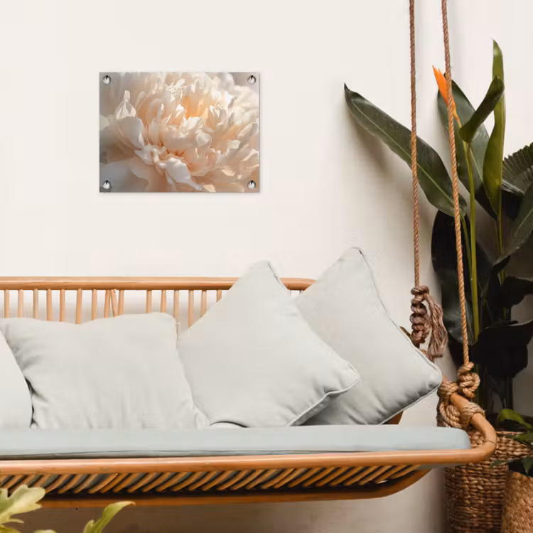 Close up - Pioenroos - Lichtroze tuinposter los doek klein -sfeer7