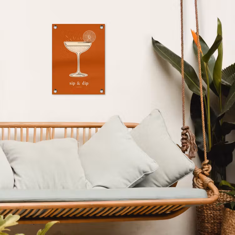 Cocktail - Oranje - Zomer - Quote tuinposter los doek klein -sfeer7