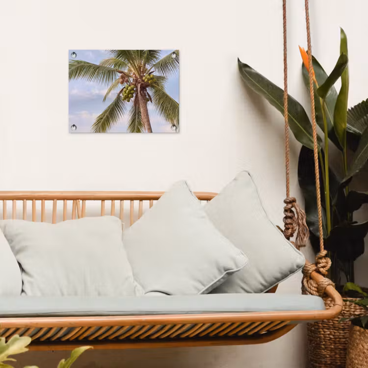Kokosnoot - Boom - Tropisch - Natuur - Groen tuinposter los doek klein -sfeer7