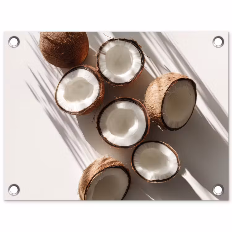 Kokosnoten - Bruin - Shaduw tuinposter los doek klein -3d
