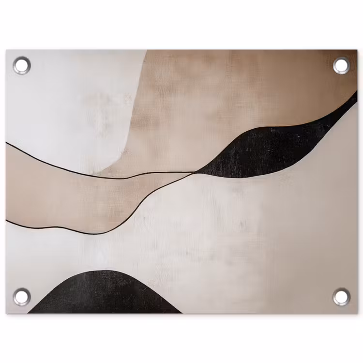 Contourlijnen - Abstracte landschap tuinposter los doek klein -3d