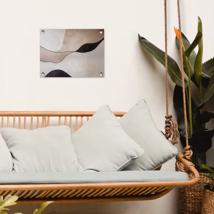 Contourlijnen - Abstracte landschap tuinposter los doek klein -sfeer7