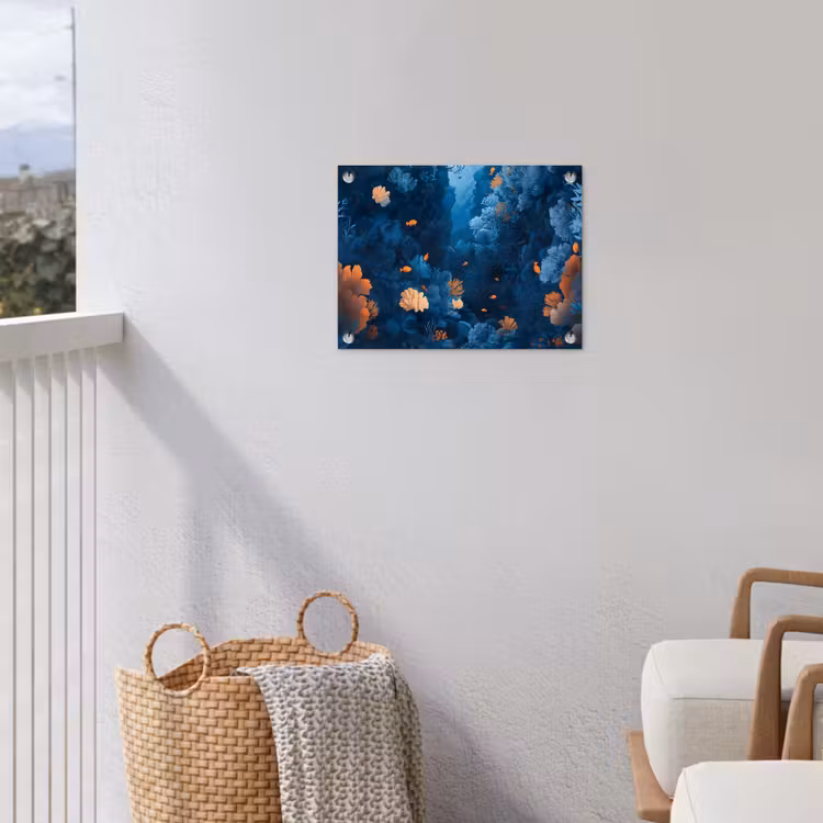 Koraalrif - Vissen - Oceaan - Blauw tuinposter los doek klein -sfeer8