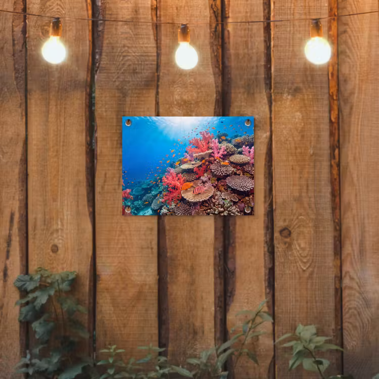 Koraalrif - Vissen - Onderwater - Tropisch - Rood tuinposter los doek klein -sfeer1