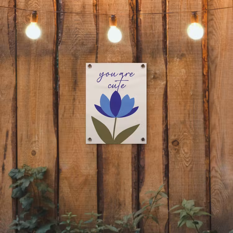 Korenbloem - Valentijn - Bloem - Blauw tuinposter los doek klein -sfeer1