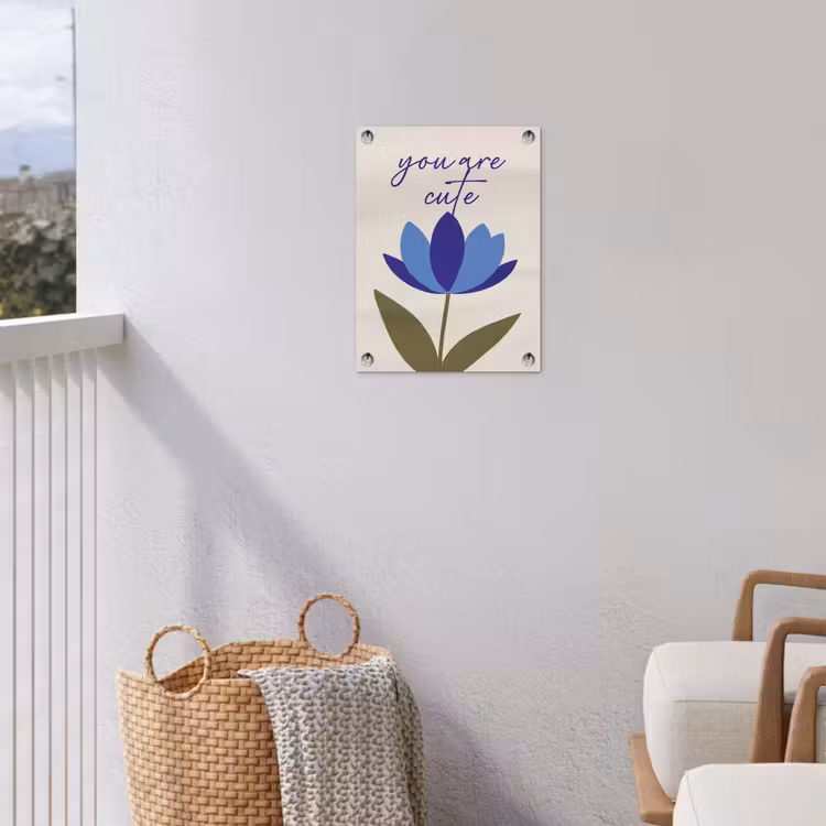 Korenbloem - Valentijn - Bloem - Blauw tuinposter los doek klein -sfeer8