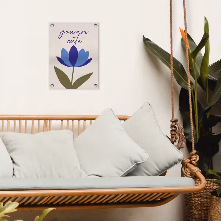 Korenbloem - Valentijn - Bloem - Blauw tuinposter los doek klein -sfeer7