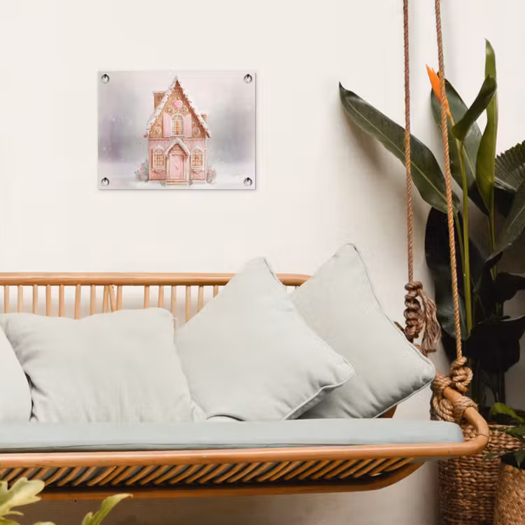Huisje - Suiker - Pastel tuinposter los doek klein -sfeer7