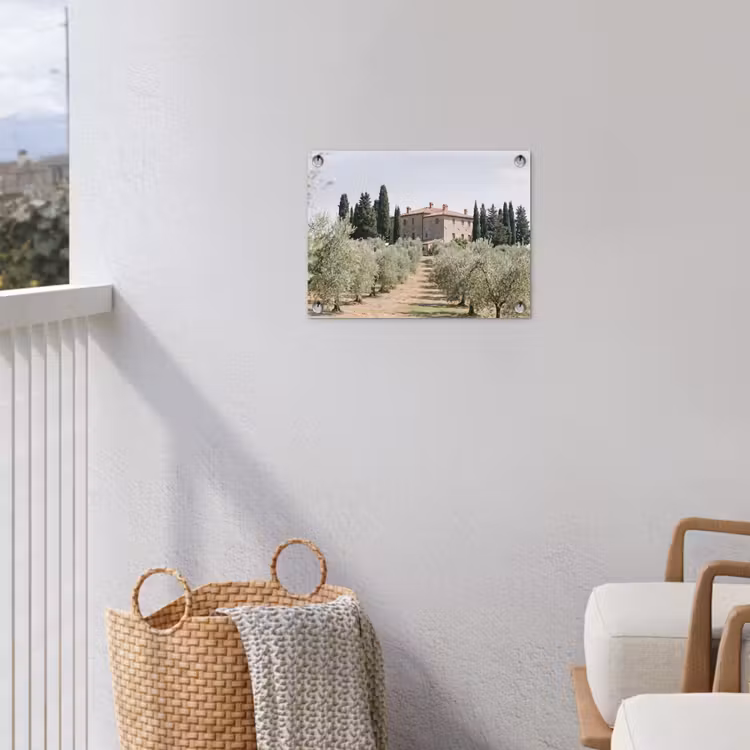 Garden Poster - Country house - olive tree - orchard - Landhuis - olijfboom - gaard tuinposter los doek klein
