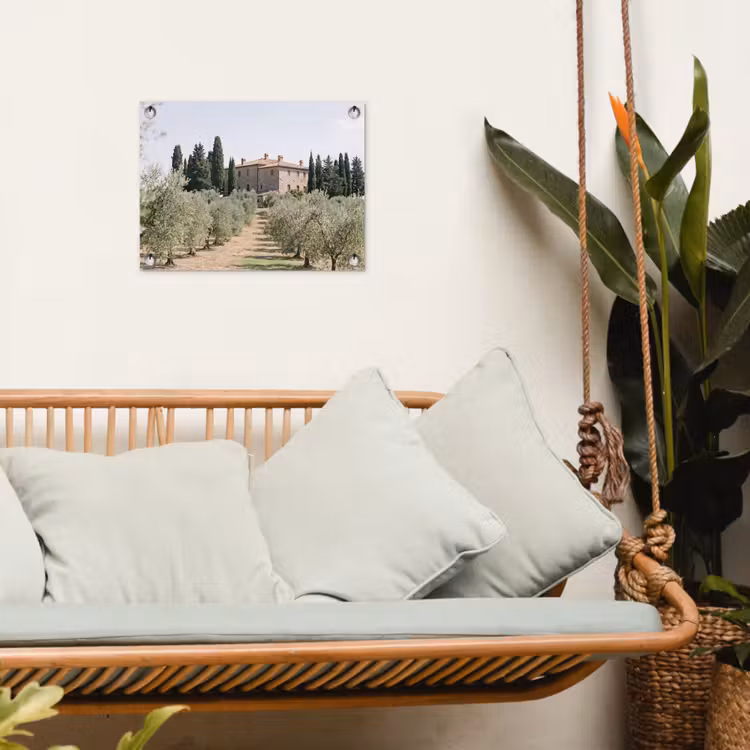 Garden Poster - Country house - olive tree - orchard - Landhuis - olijfboom - gaard tuinposter los doek klein